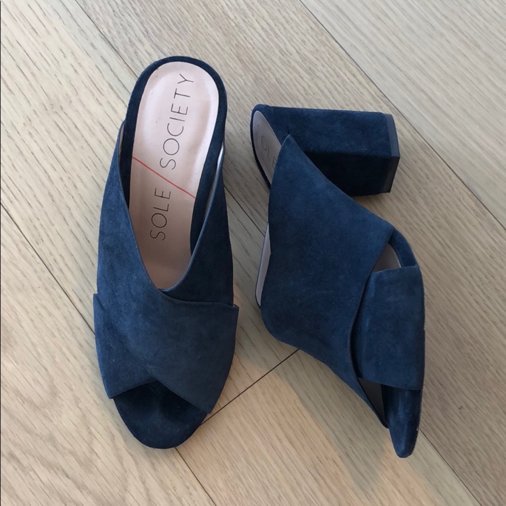 Sole Society LUELLA Criss Cross Suede Mule 6.5